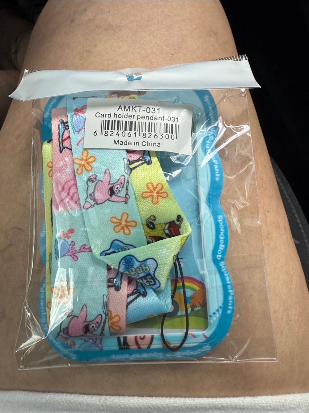 SpongeBob Squarepants Pastel Lanyard Card Holder - Blue, Pink, Yellow